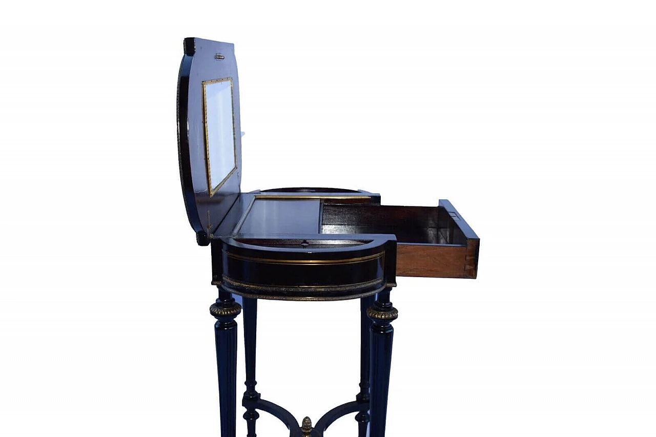 English Napoleon III ebonized wood vanity table, late 19th century 6