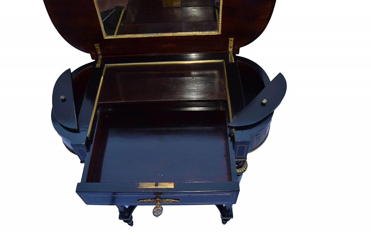 English Napoleon III ebonized wood vanity table, late 19th century 8