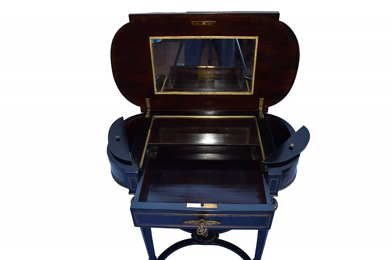 English Napoleon III ebonized wood vanity table, late 19th century 9