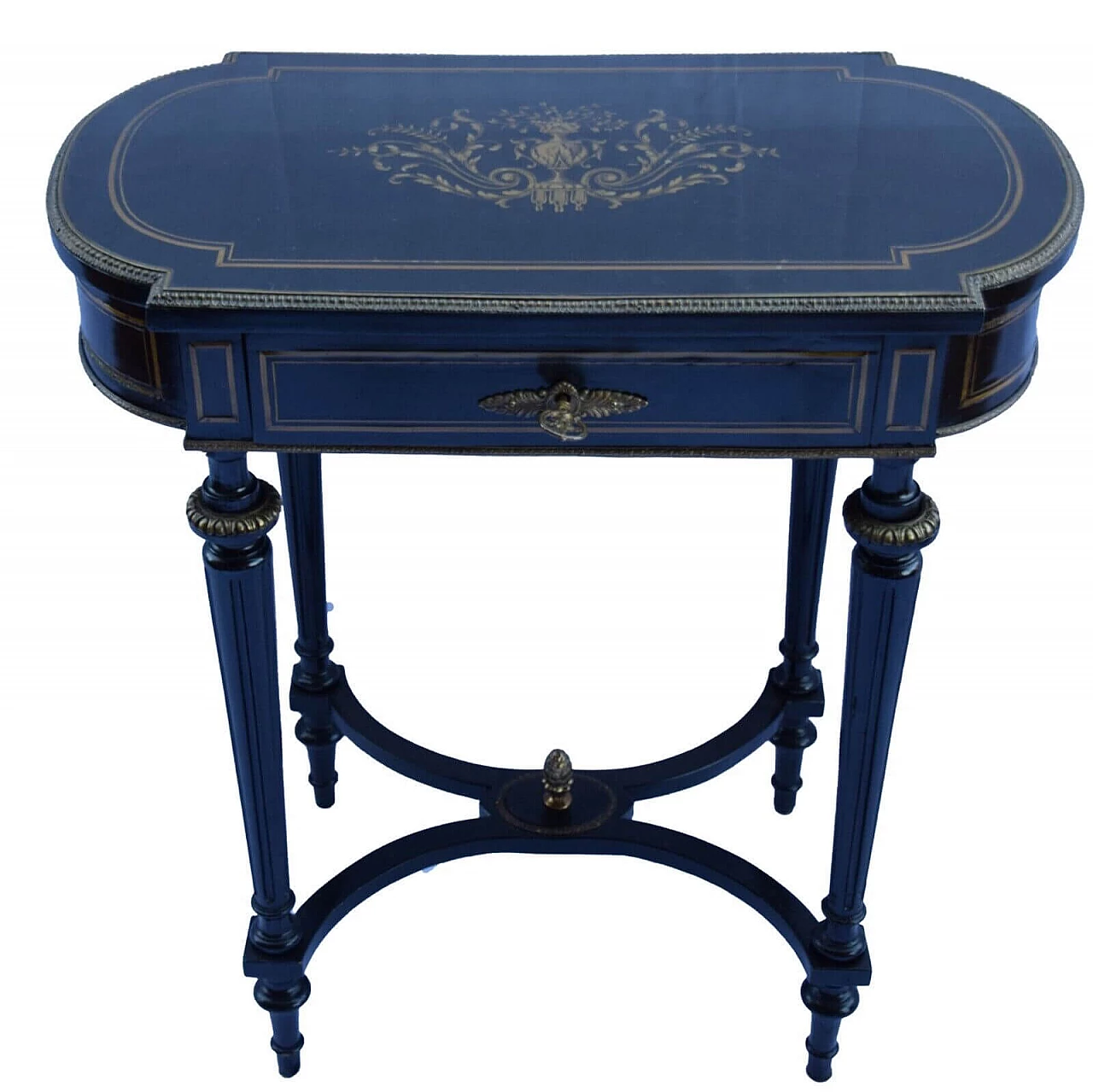 English Napoleon III ebonized wood vanity table, late 19th century 19