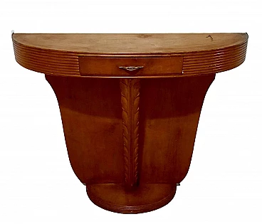 Half-moon maple console in the style of Paolo Buffa, 1950s