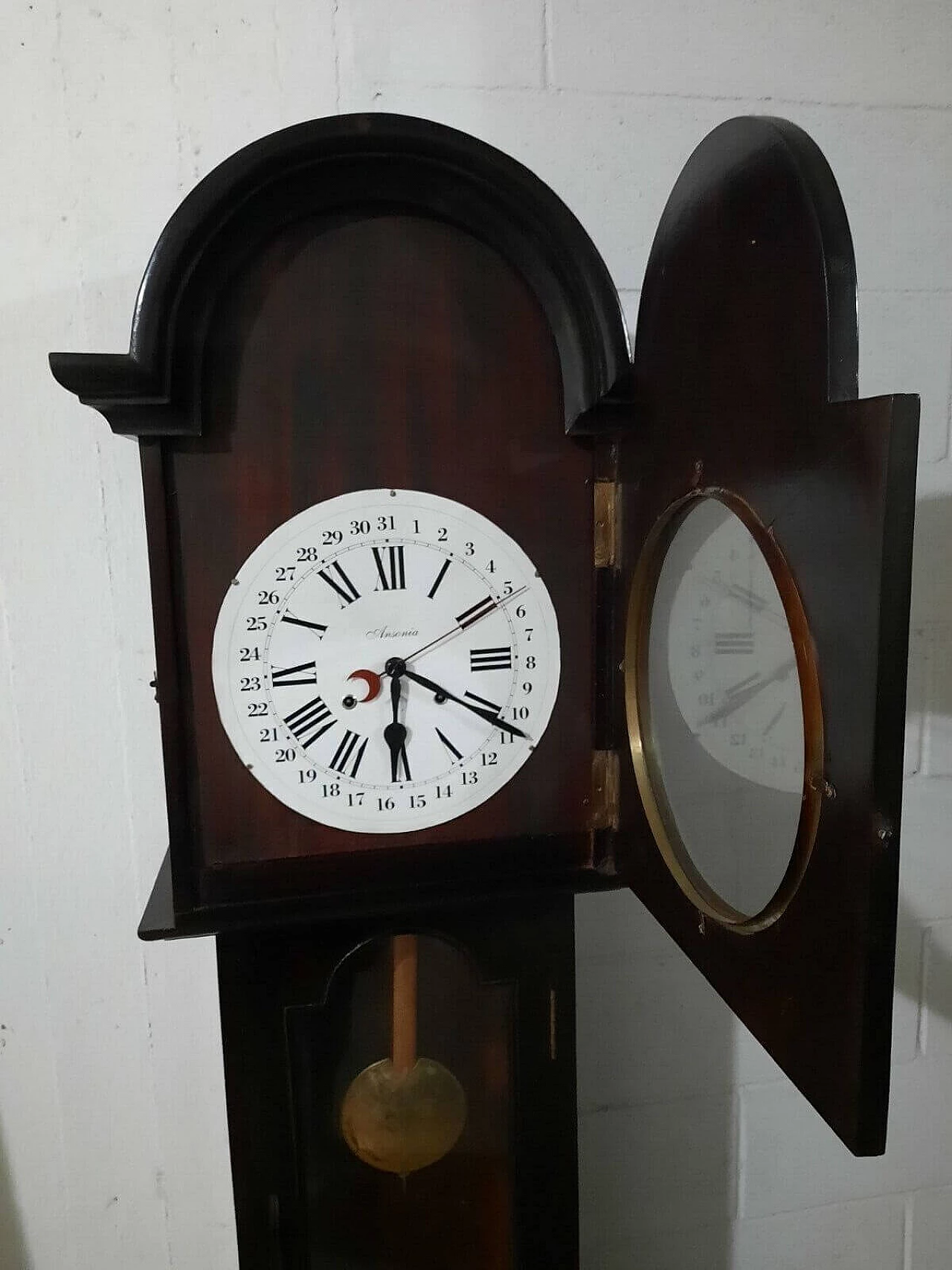 Wood Ansonia pendulum clock with calendar 5