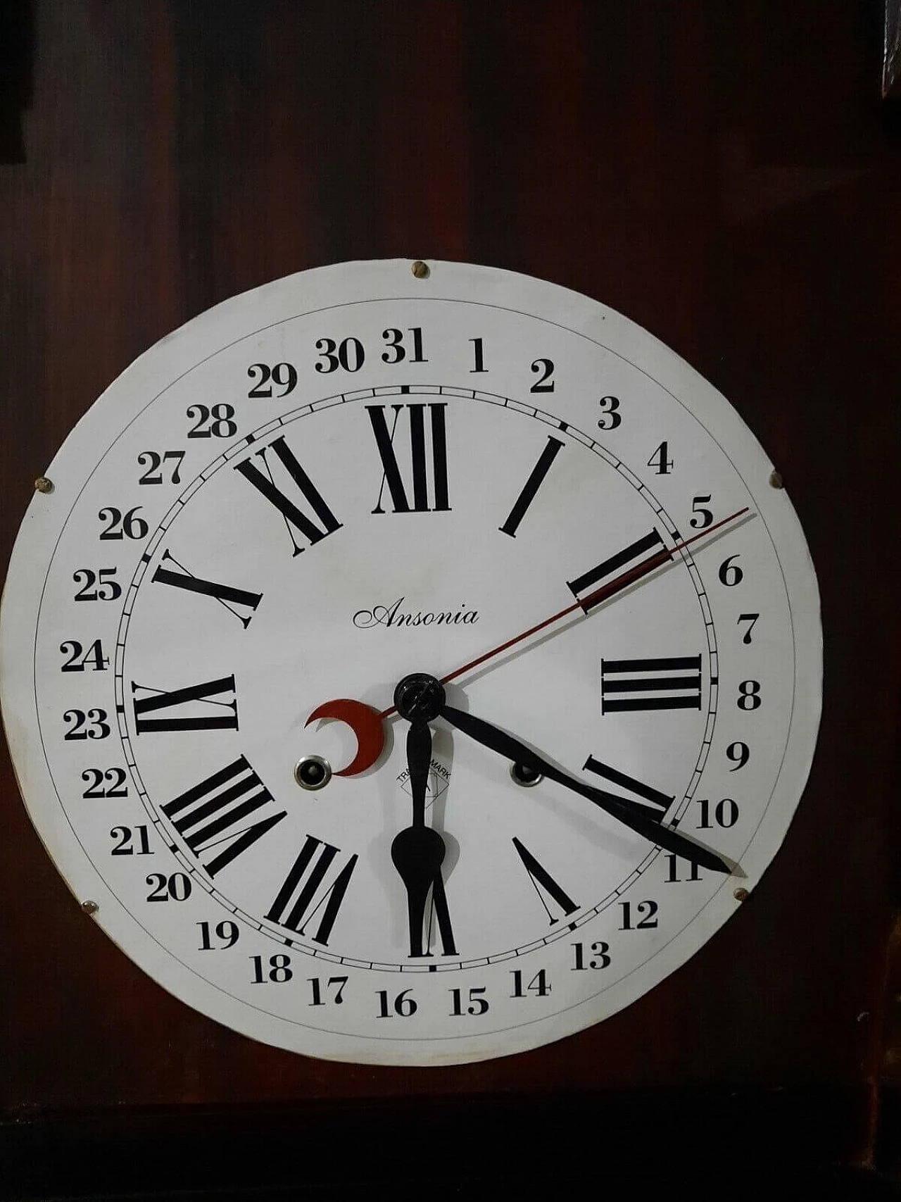 Wood Ansonia pendulum clock with calendar 6