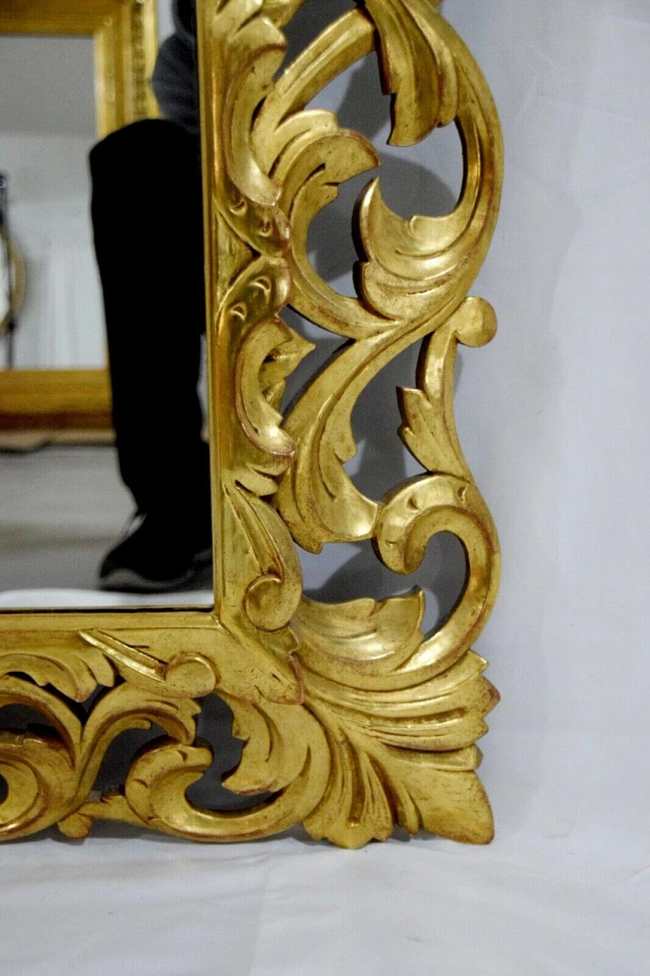 Specchio stile Fiorentino in legno dorato e gesso 7