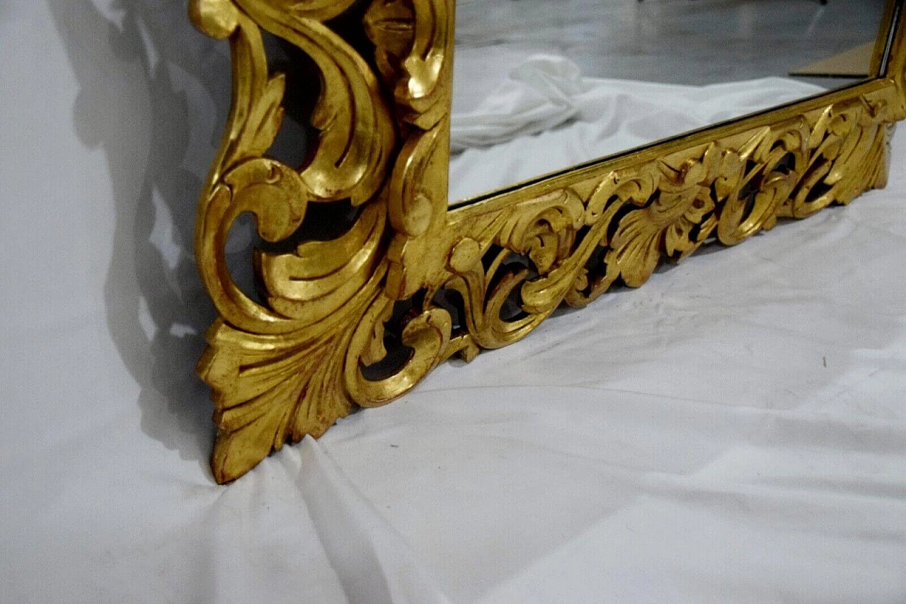 Specchio stile Fiorentino in legno dorato e gesso 9