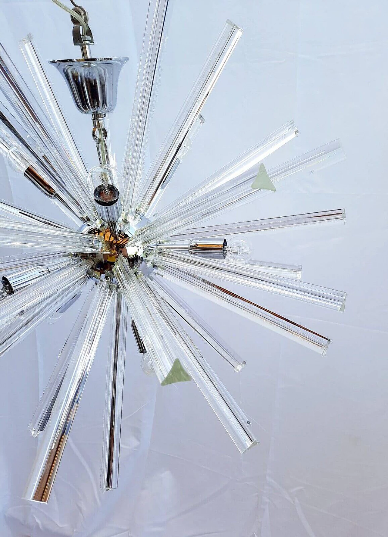 Glass and metal Sputnik chandelier in the style of Venini, 1970s 2