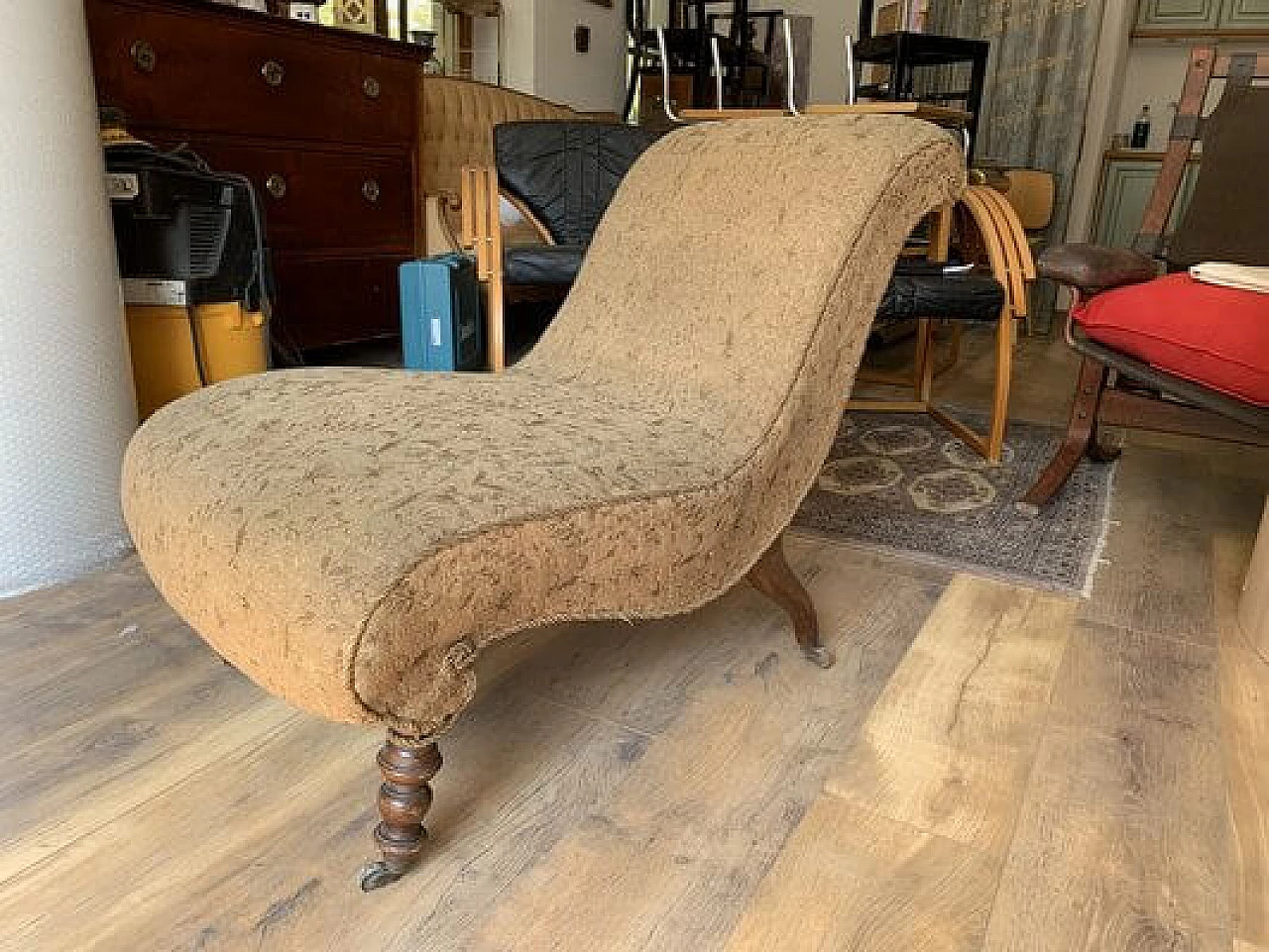 Hungarian wood and fabric armchair, 19th century 2