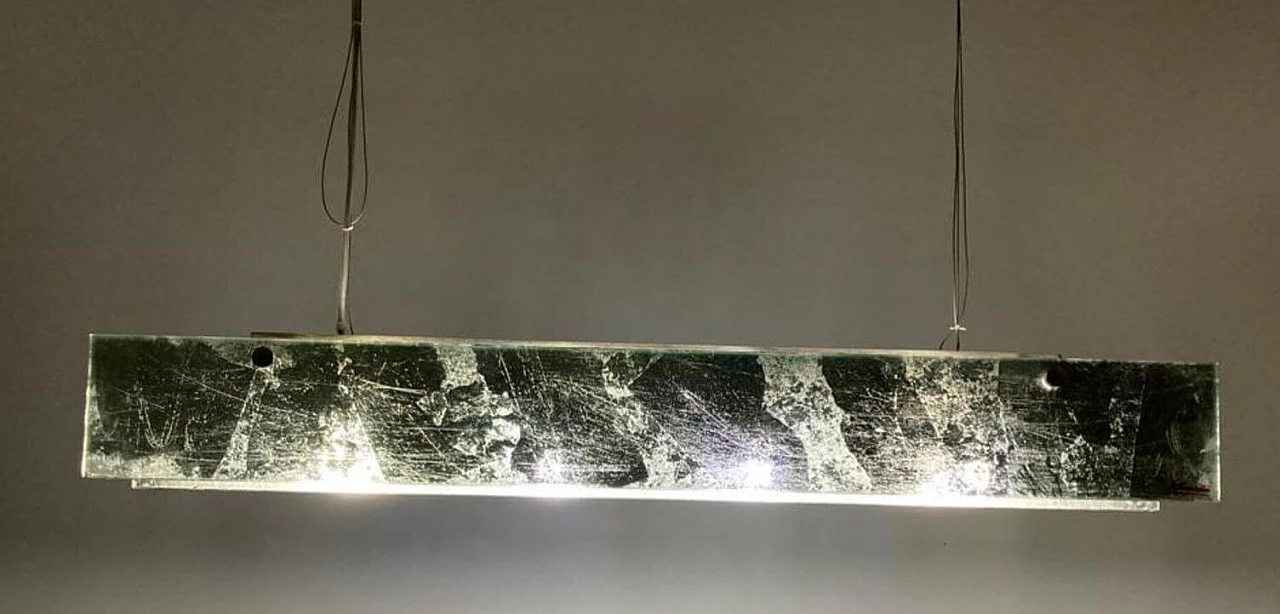 Murano glass and metal pendant lamp by La Luce, 1990s 5