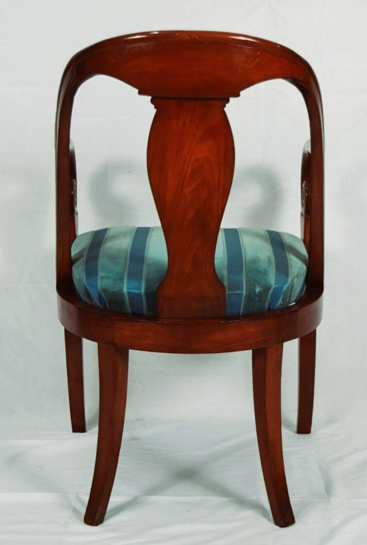 Empire walnut armchair with gondola back, 19th century 4