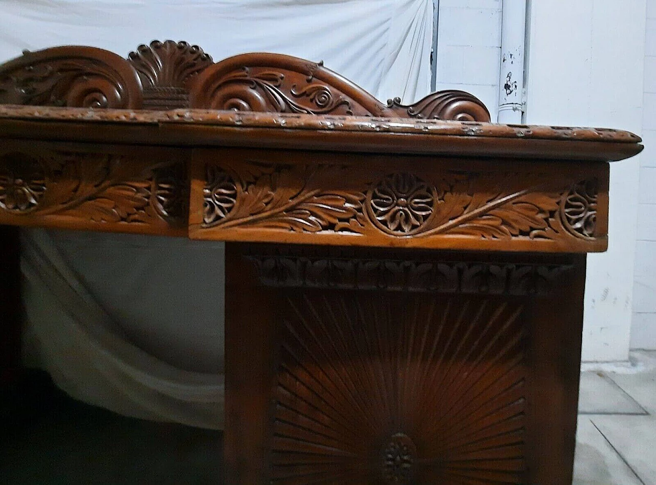 Credenza Regency in mogano con piano a tre cassetti, primo quarto '800 5