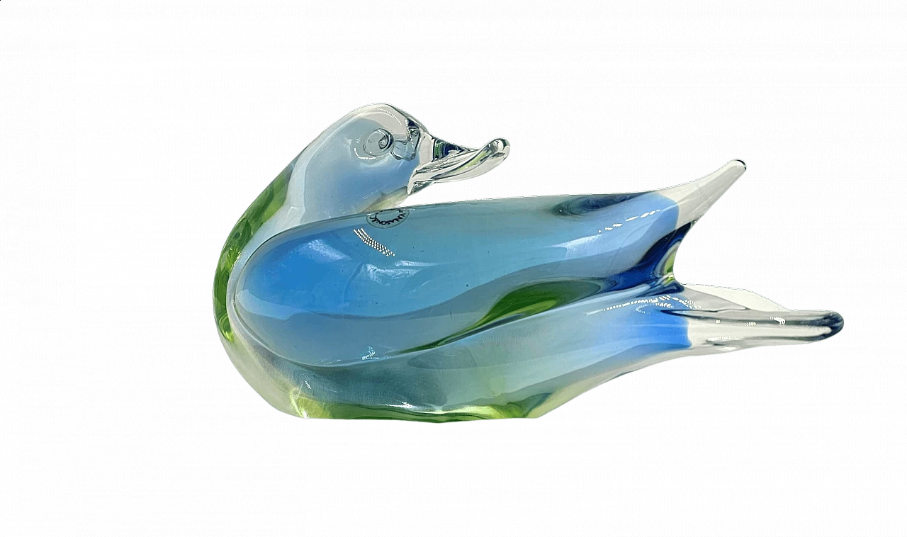 Murano glass statuette of a duck by V. Nason, 1960s 17