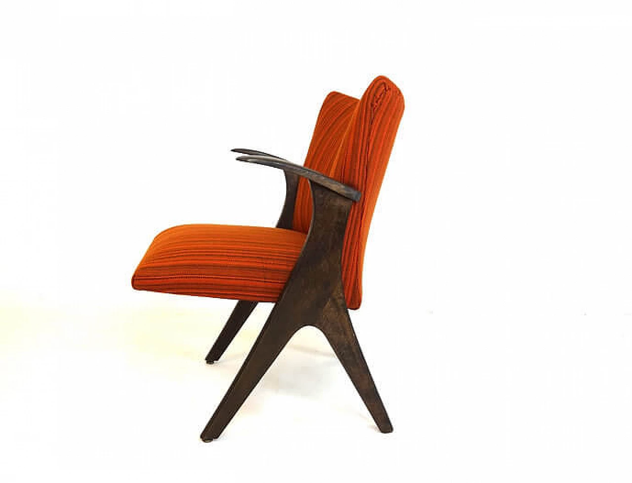 Penguin chair in beech and red cotton by Carl Sasse for Casala, 1950s 5