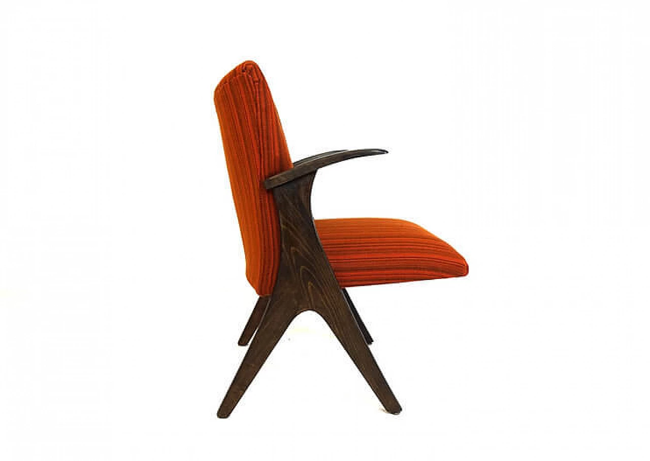 Penguin chair in beech and red cotton by Carl Sasse for Casala, 1950s 10