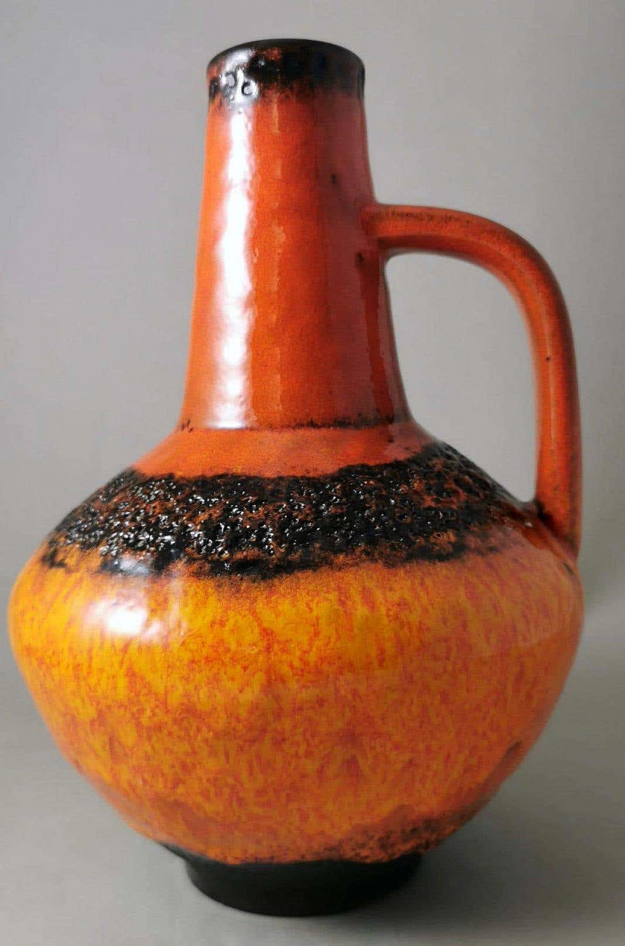 Coloured and glazed Fat Lava ceramic jug, 1960s 2