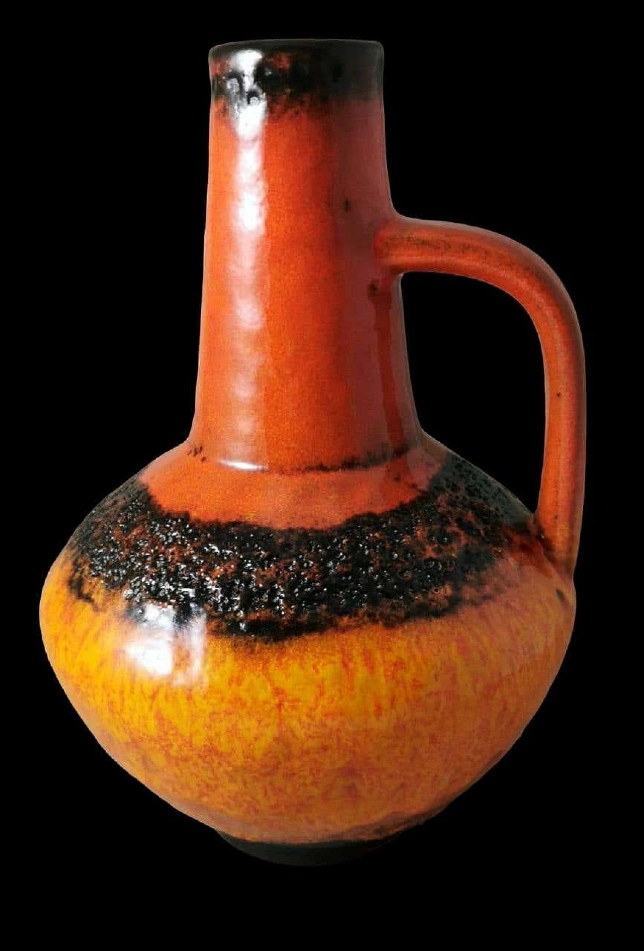 Coloured and glazed Fat Lava ceramic jug, 1960s 3