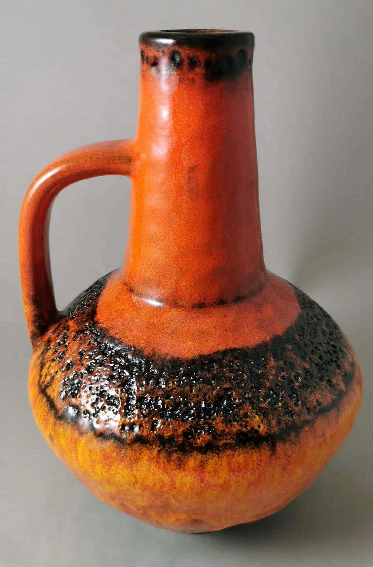 Coloured and glazed Fat Lava ceramic jug, 1960s 4