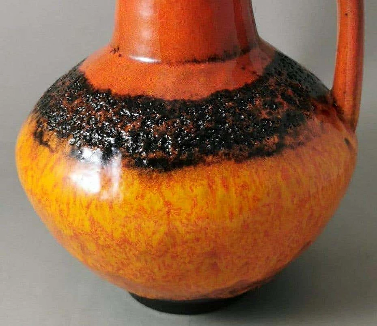 Coloured and glazed Fat Lava ceramic jug, 1960s 6