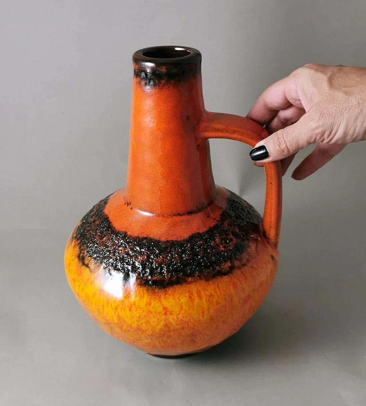 Coloured and glazed Fat Lava ceramic jug, 1960s 16