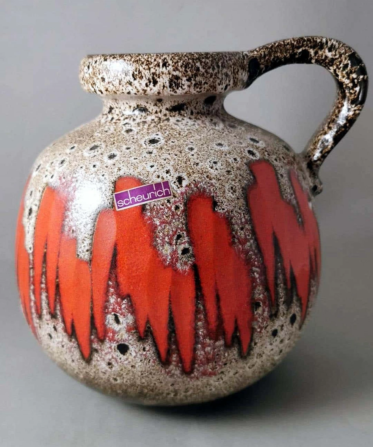 Coloured and glazed Fat Lava ceramic jug by Scheurich, 1960s 2