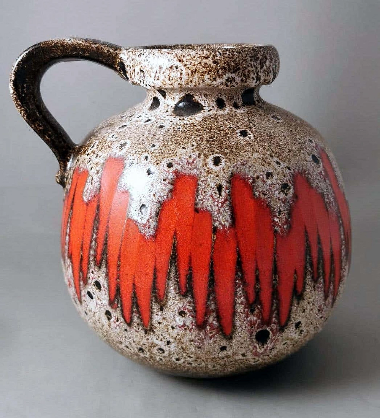 Coloured and glazed Fat Lava ceramic jug by Scheurich, 1960s 5