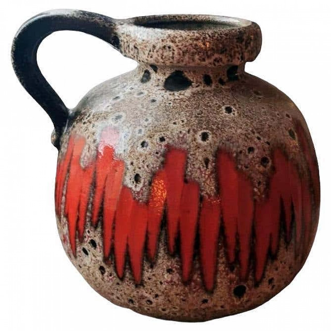 Coloured and glazed Fat Lava ceramic jug by Scheurich, 1960s 19