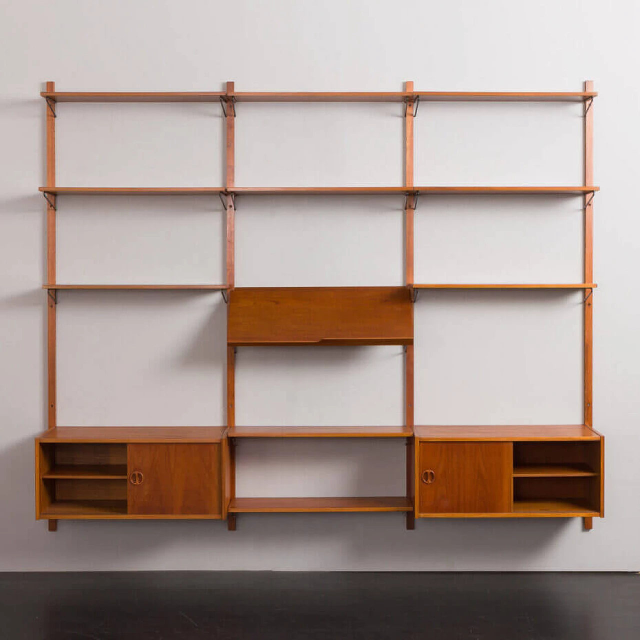 Danish three-bay teak bookcase in the style of Poul Cadovius, 1960s 6