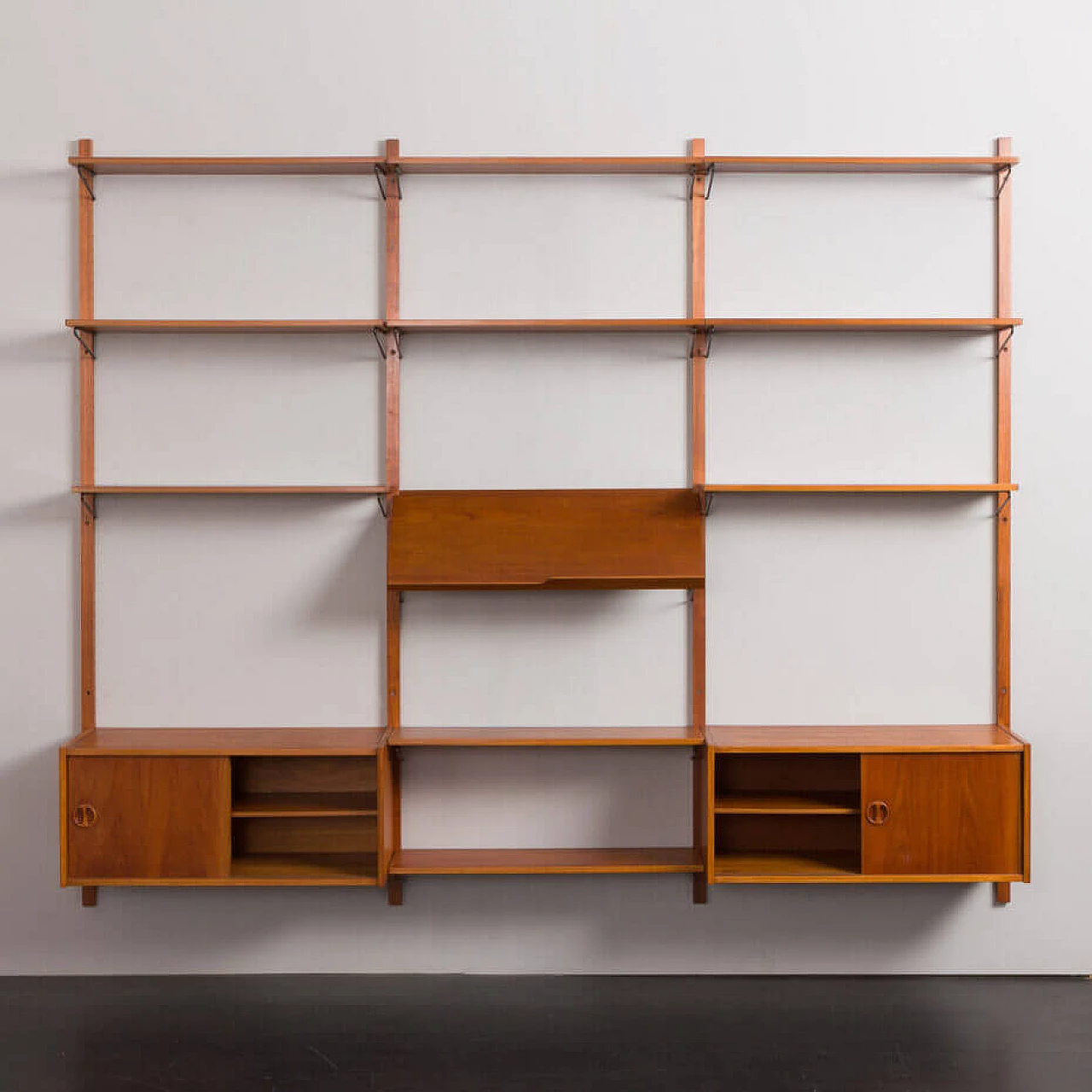 Danish three-bay teak bookcase in the style of Poul Cadovius, 1960s 7