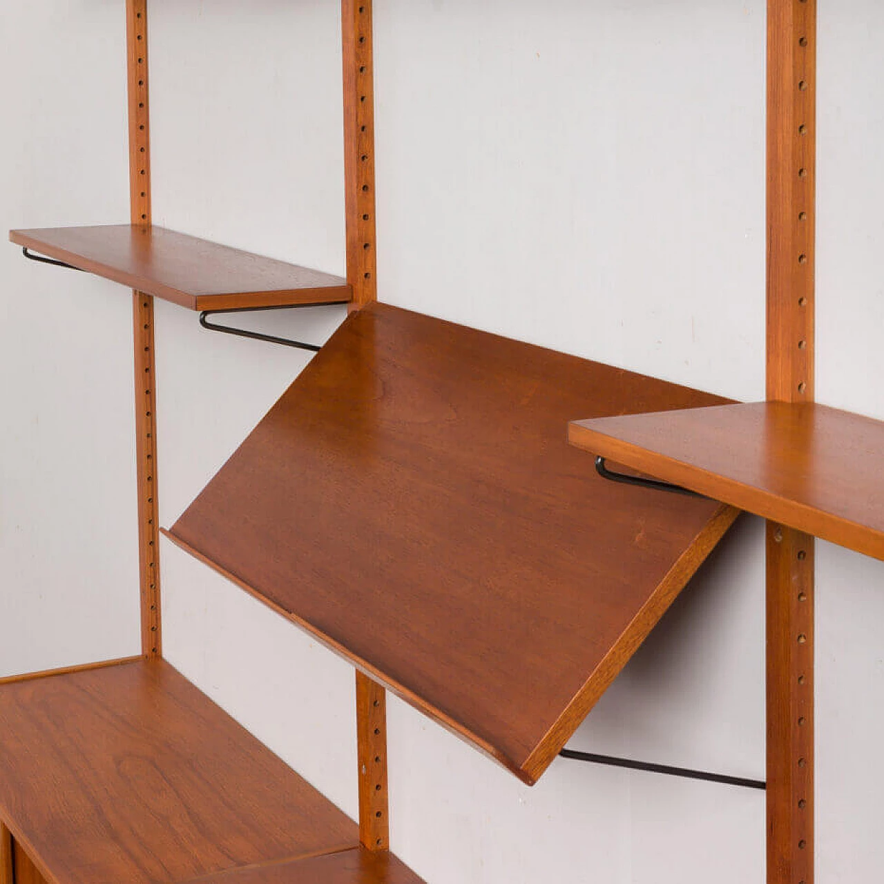 Danish three-bay teak bookcase in the style of Poul Cadovius, 1960s 18