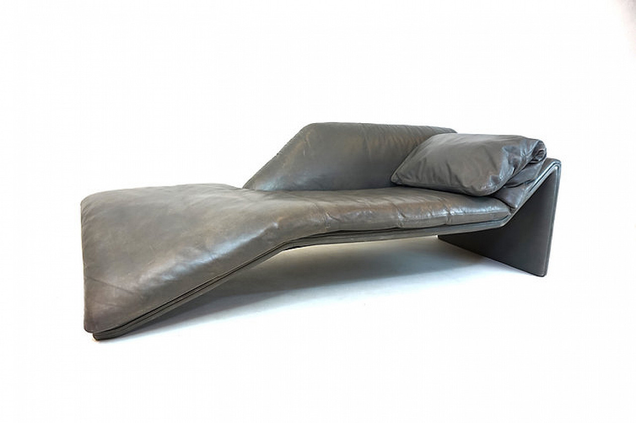 Daybed Muse Recamiere in grey leather by Jochen Flacke for Etienne