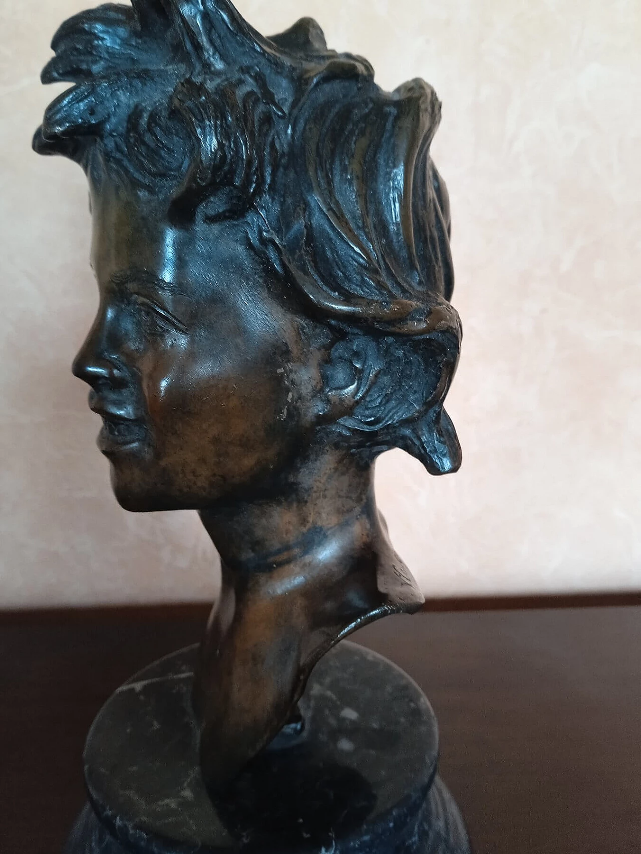 Vincenzo Cinque, bronze bust with marble base, early 20th century 3