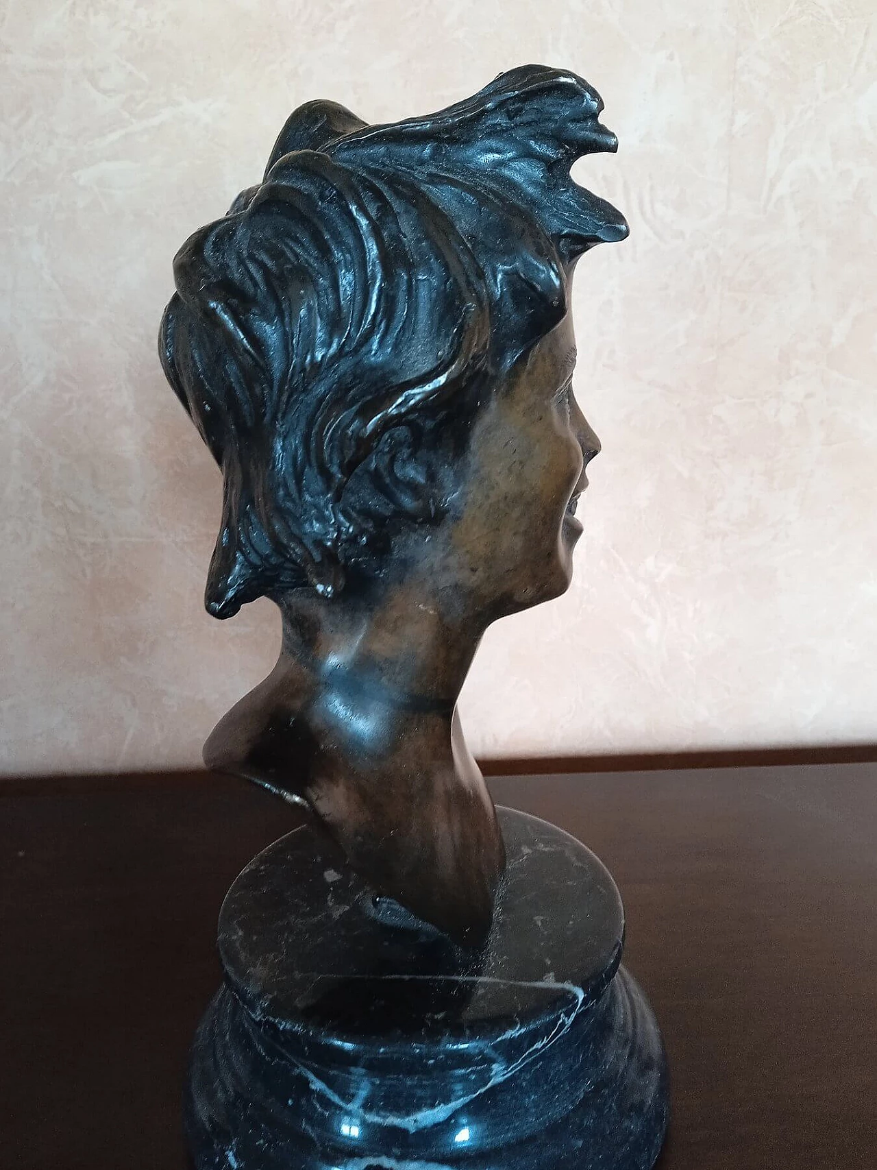 Vincenzo Cinque, bronze bust with marble base, early 20th century 7