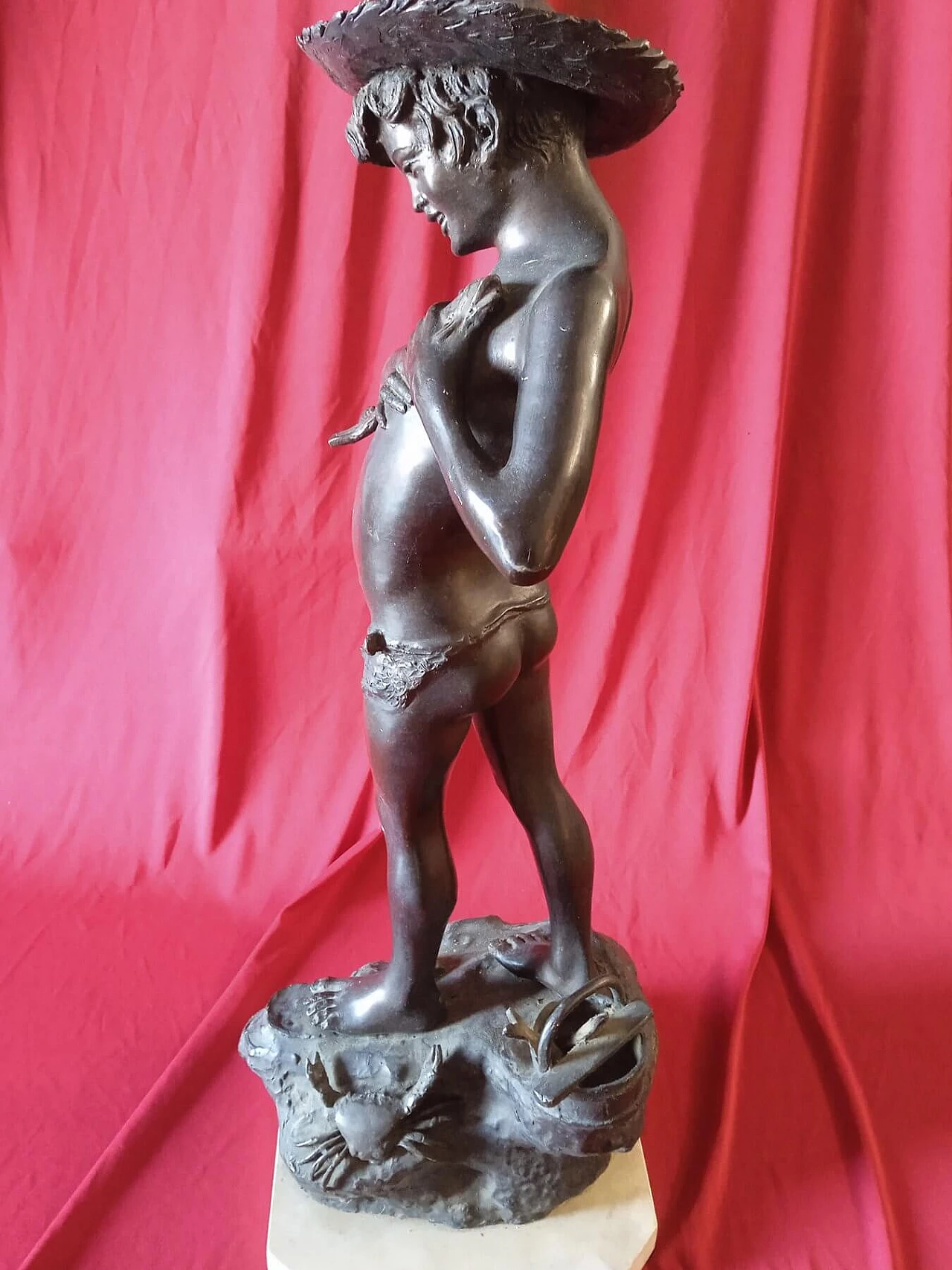 Giovanni Varlese, bronze sculpture with marble base, early 20th century 7