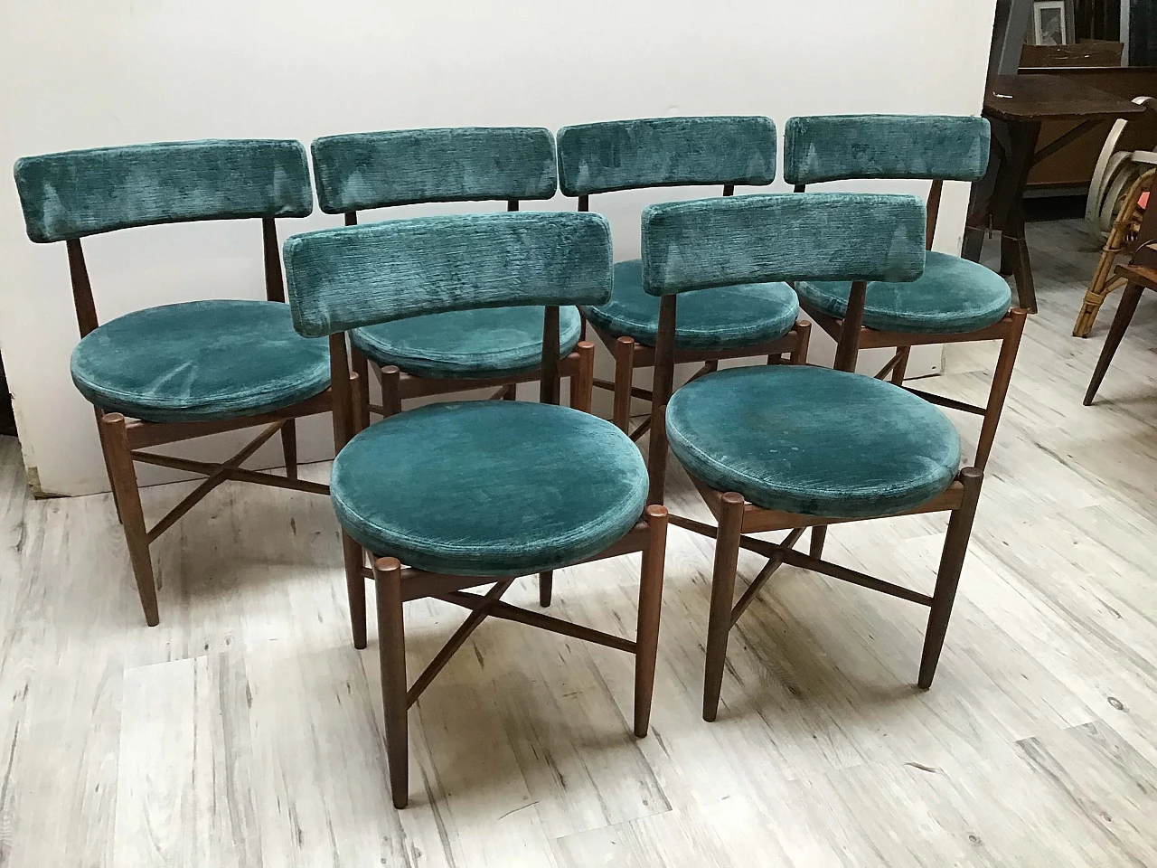 6 Teak chairs by Victor Wilkins for G-Plan, 1960s 8