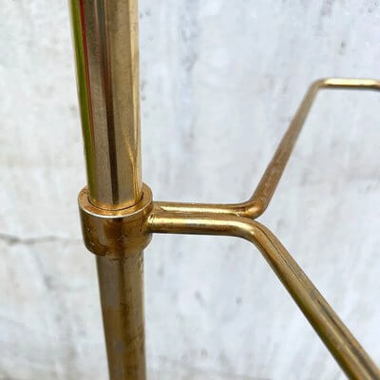 Tripod valet stand in wood and gilded metal, 1950s 13