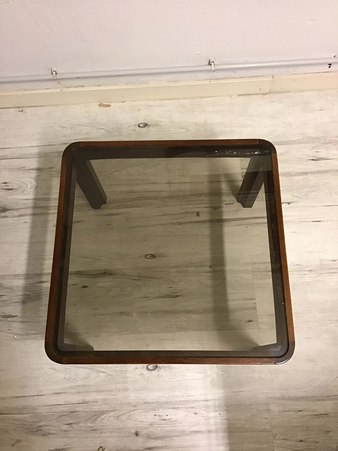 Mahogany and smoked glass coffee table by Poltronova, 1960s 2