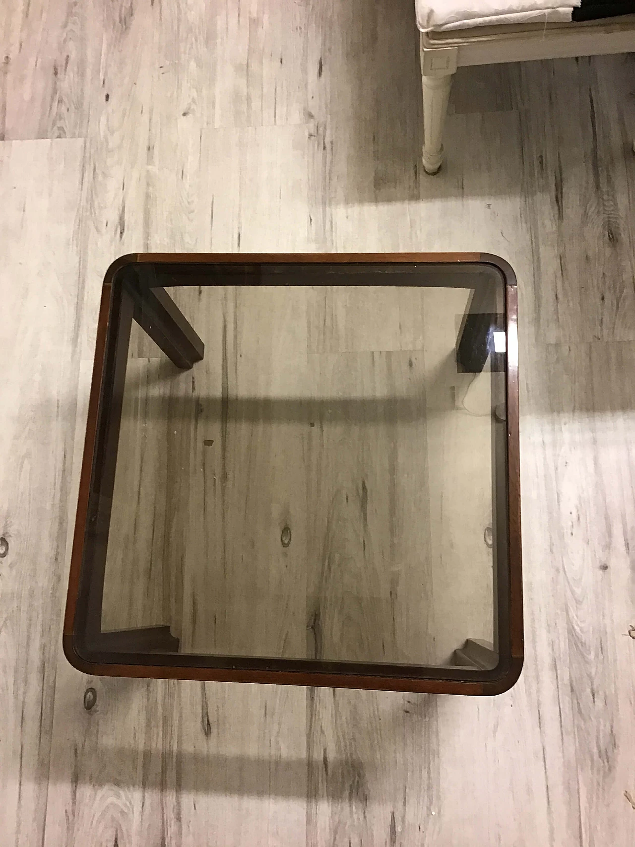 Mahogany and smoked glass coffee table by Poltronova, 1960s 3