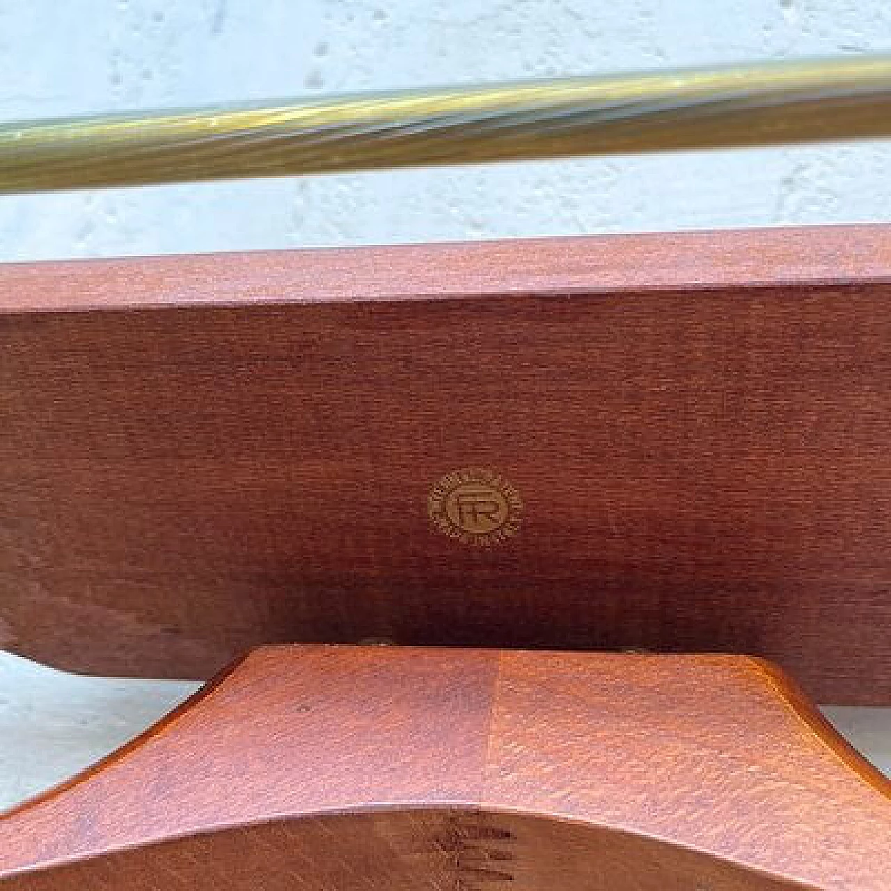 Teak valet stand with upholstered skai seat by Reguitti, 1960s 9