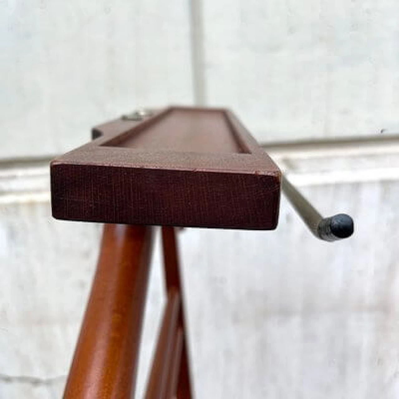 Teak valet stand with upholstered skai seat by Reguitti, 1960s 12