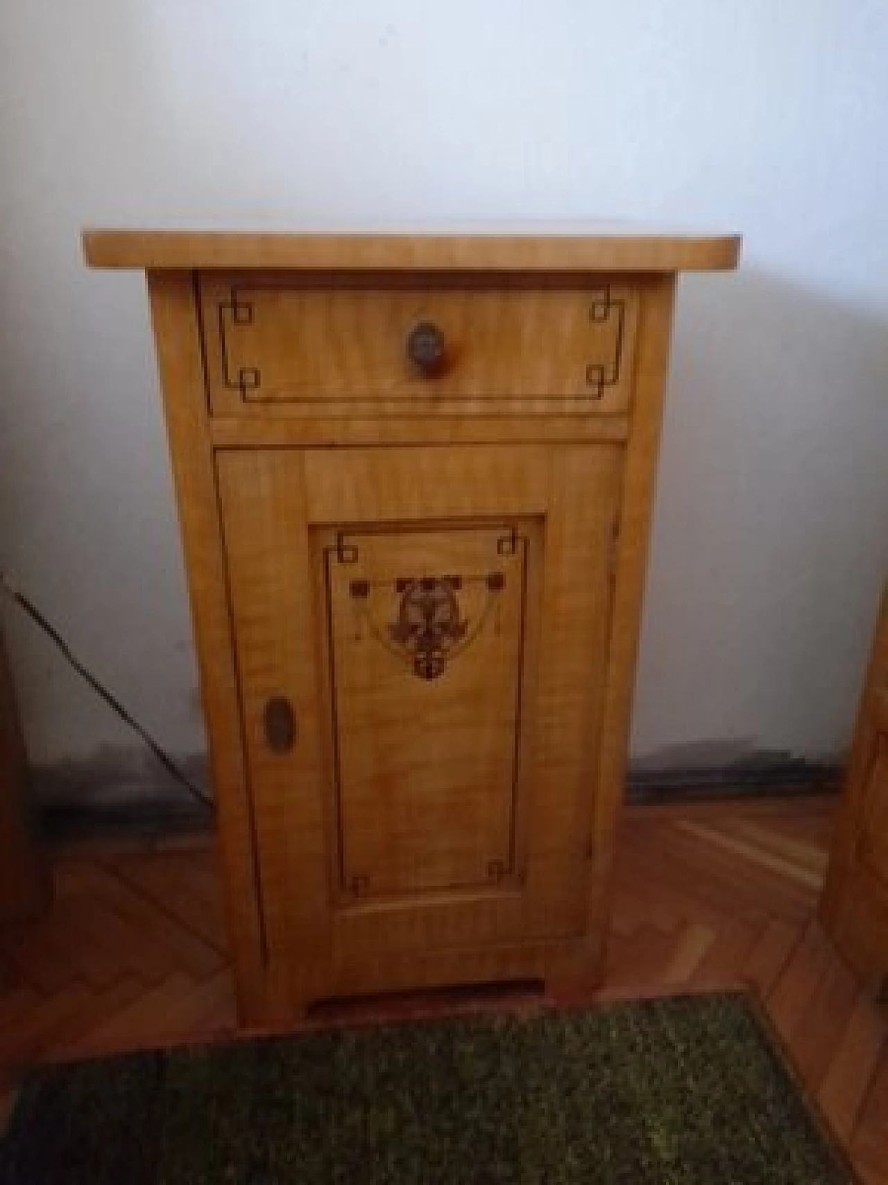 Hungarian painted wood bedside table, late 19th century 1