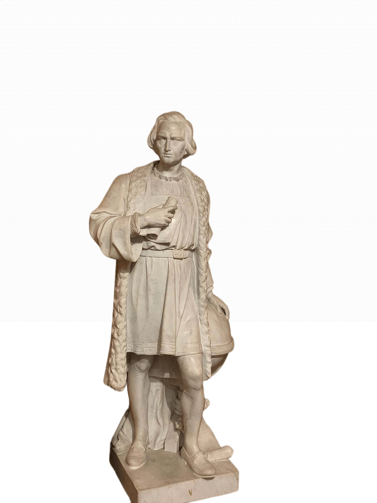 Marble sculpture depicting Christopher Columbus, early 20th century 9