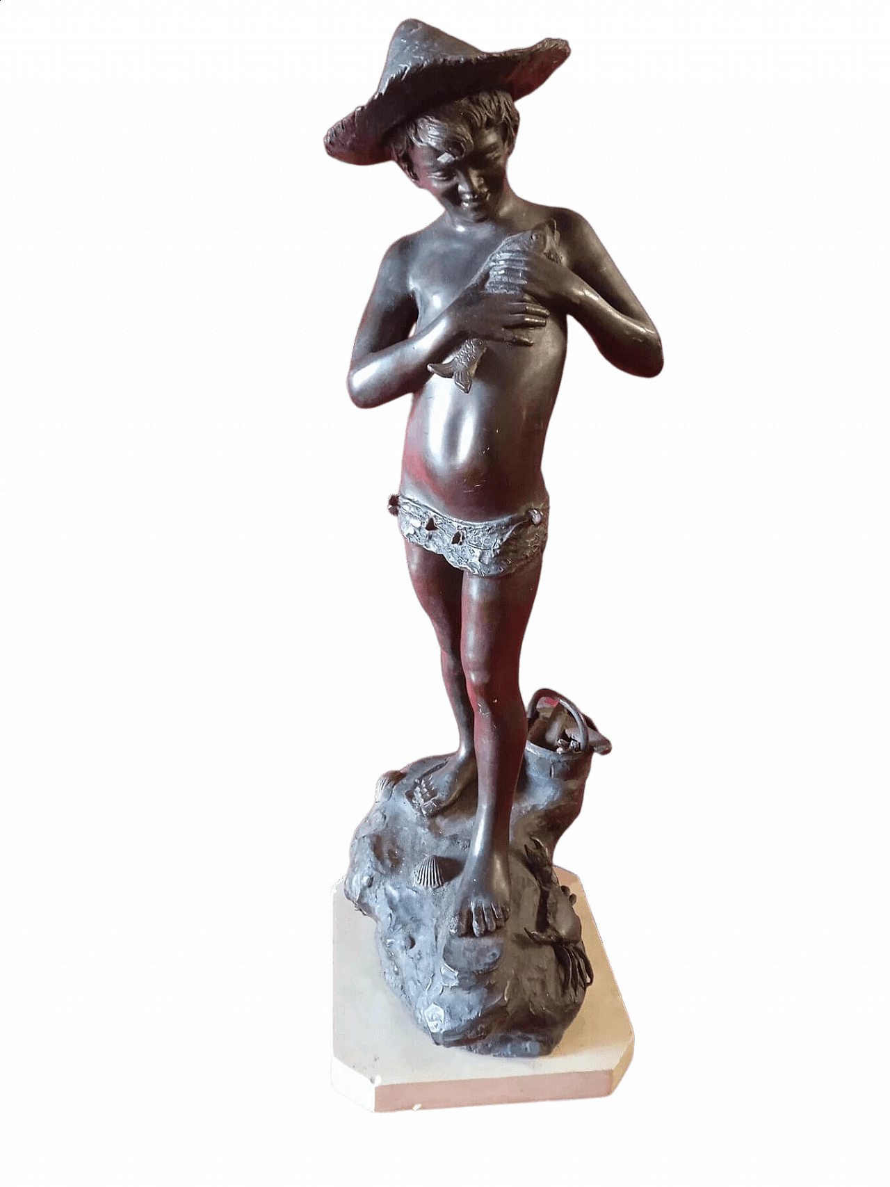 Giovanni Varlese, bronze sculpture with marble base, early 20th century 12