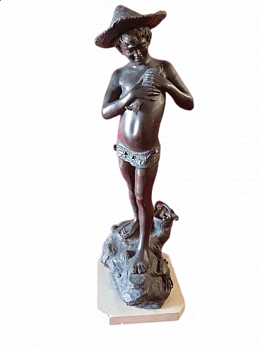 Giovanni Varlese, bronze sculpture with marble base, early 20th century