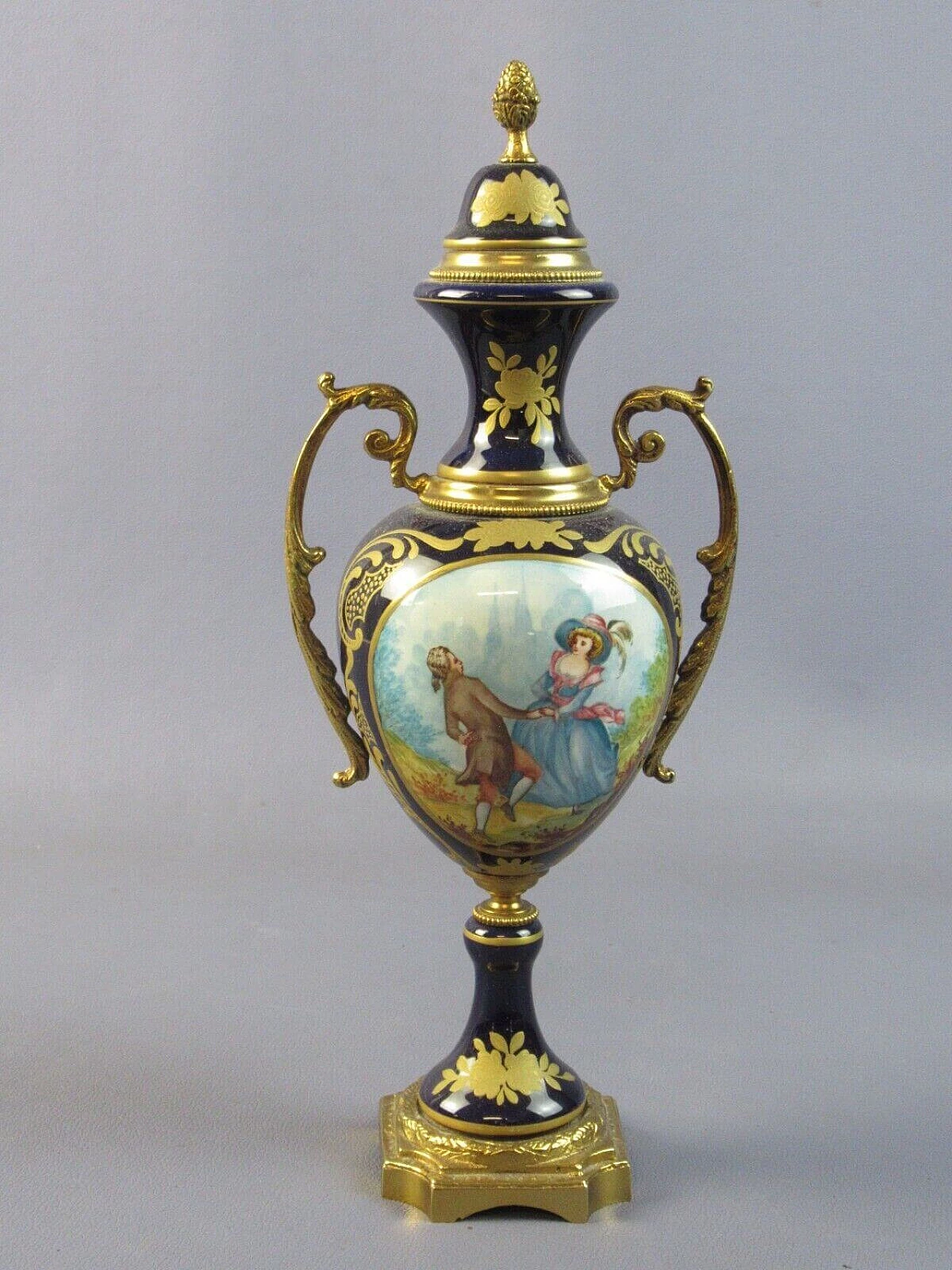 French bronze and porcelain amphora vase 1