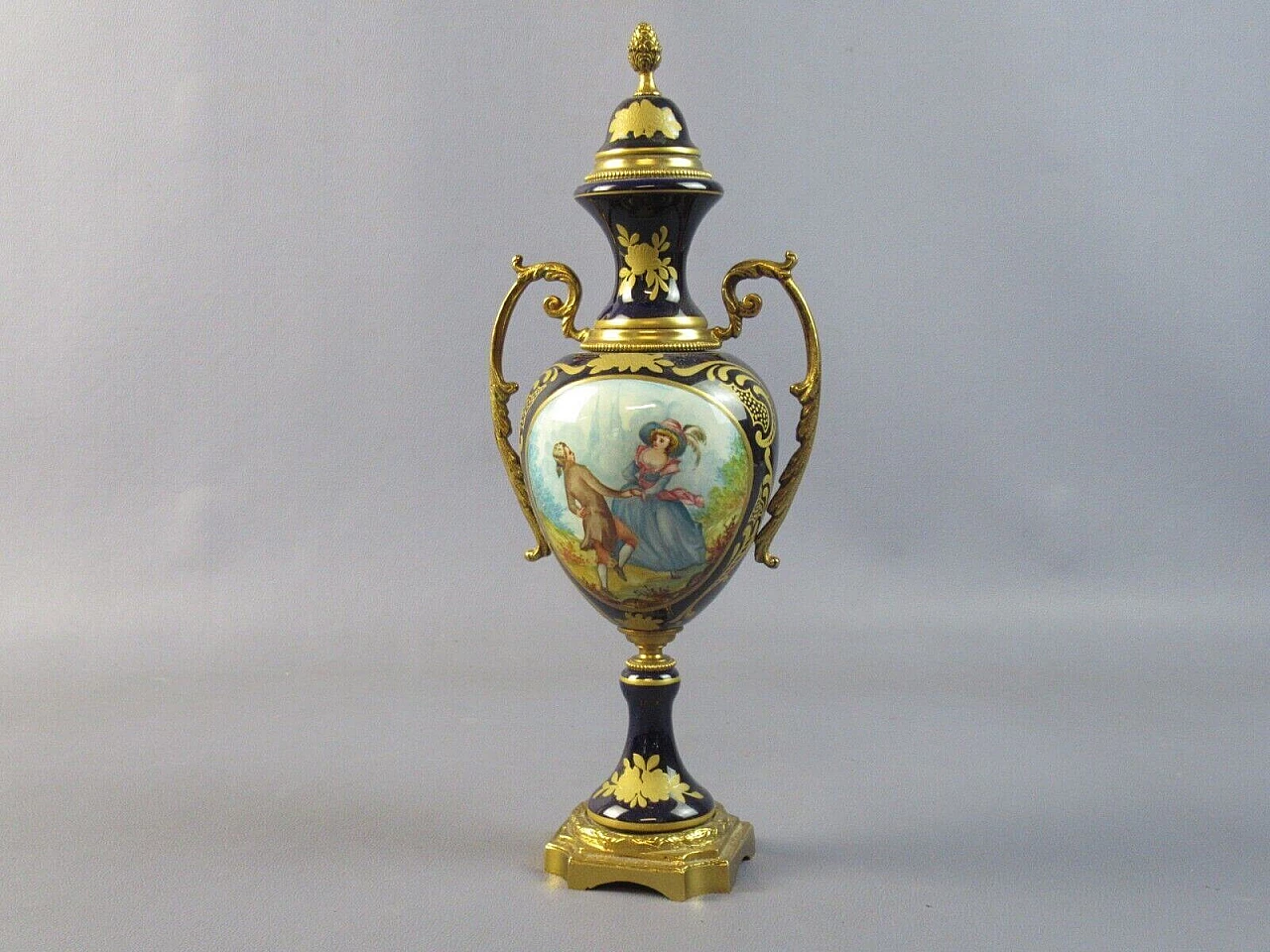 French bronze and porcelain amphora vase 2