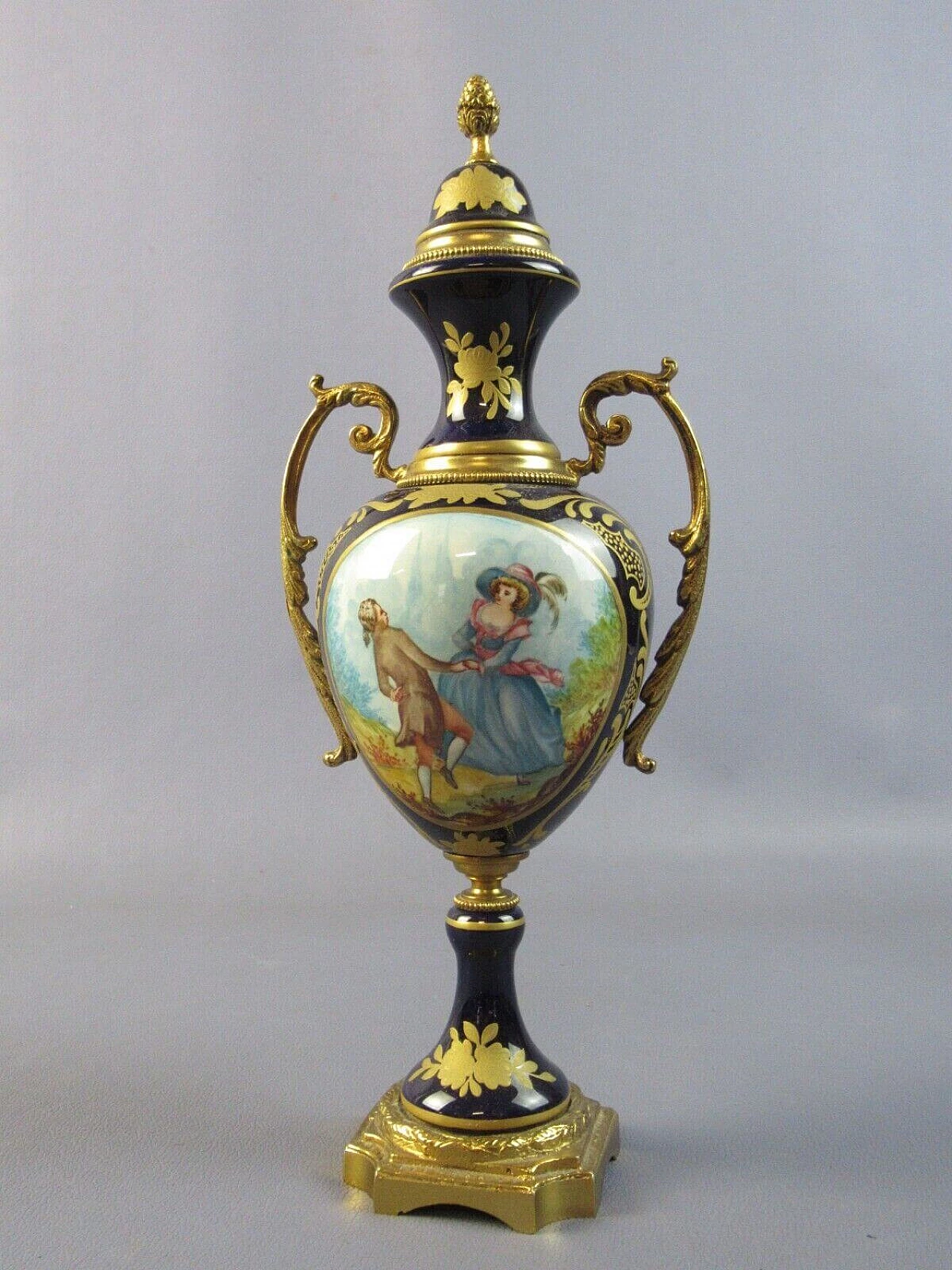 French bronze and porcelain amphora vase 4