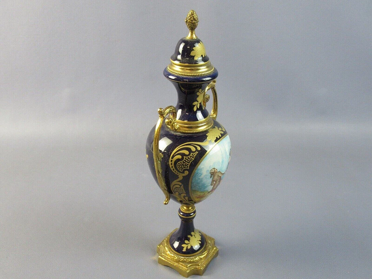 French bronze and porcelain amphora vase 5