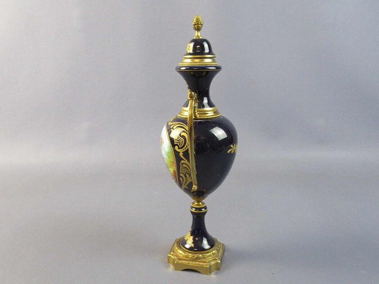 French bronze and porcelain amphora vase 6