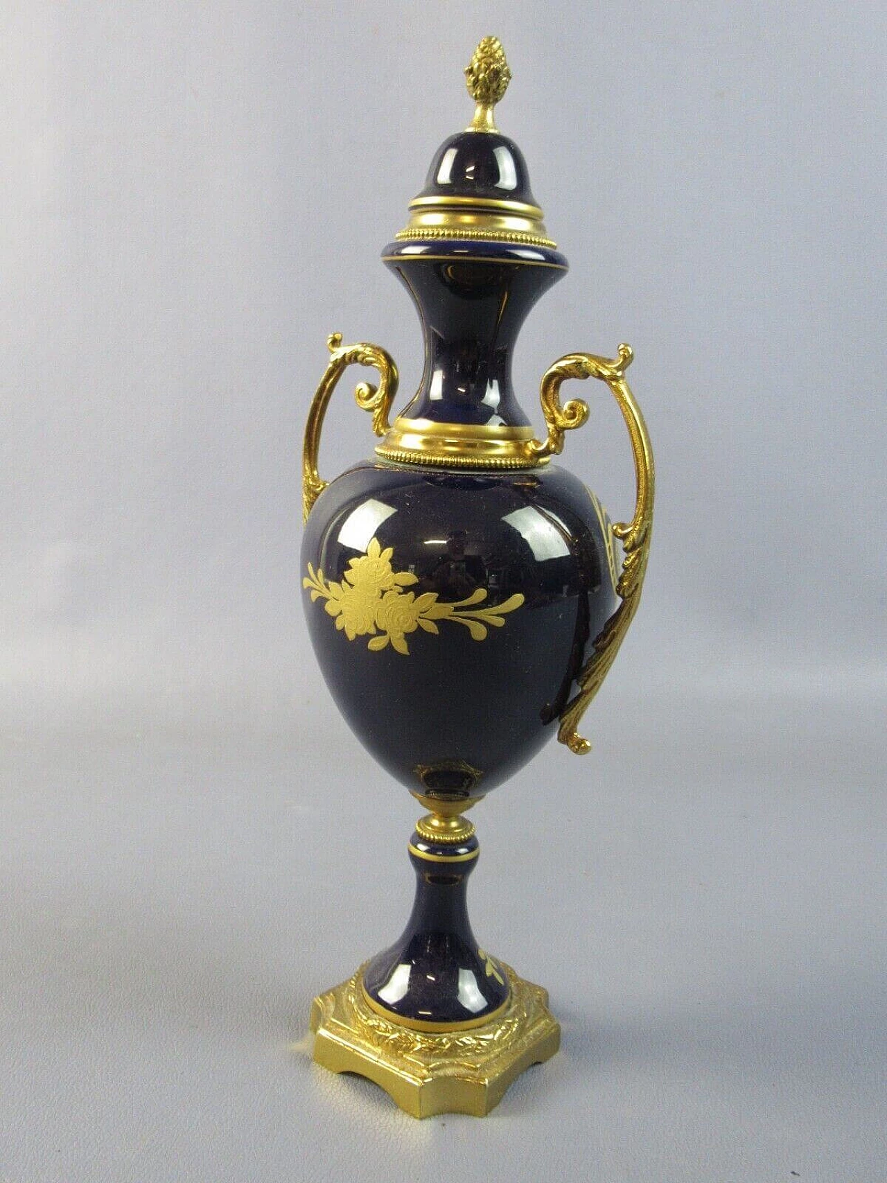 French bronze and porcelain amphora vase 8