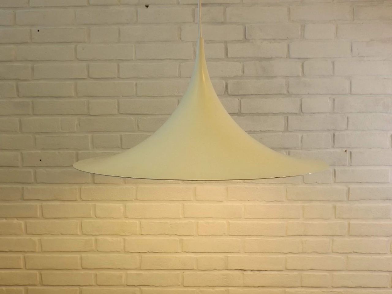 White metal hanging lamp by Lyfa, 1970s 2