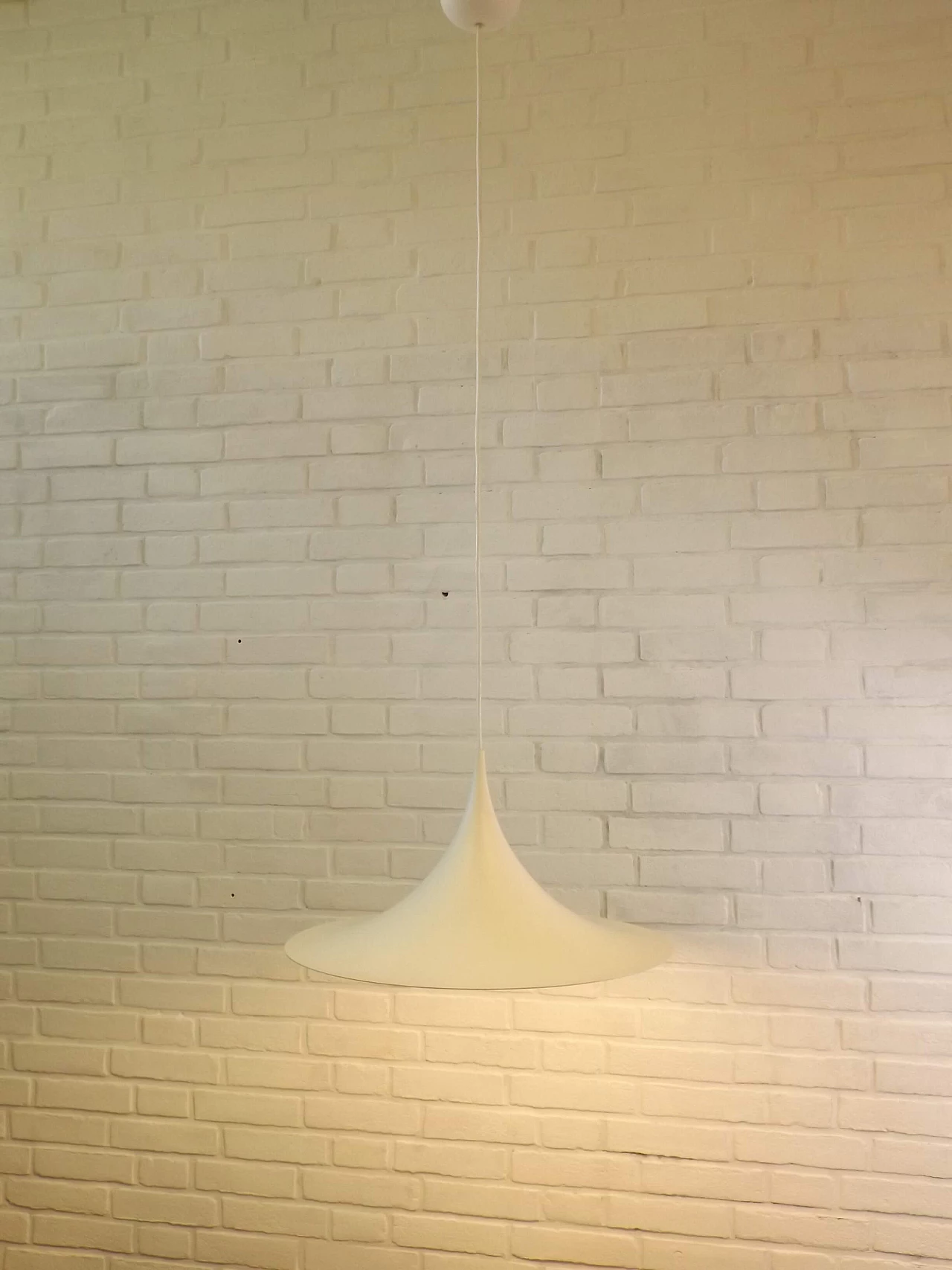 White metal hanging lamp by Lyfa, 1970s 4